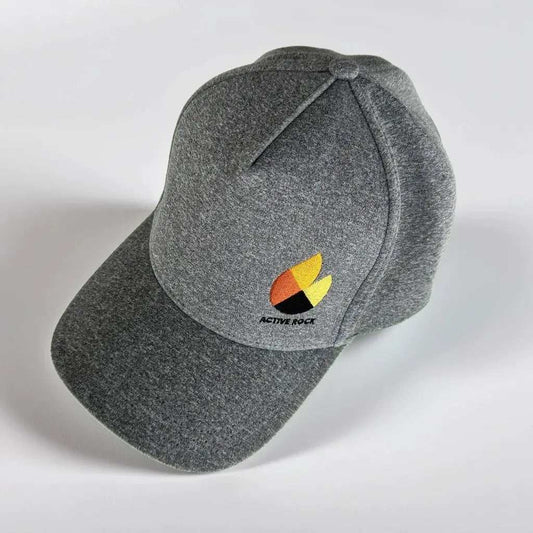 Grey Active Rock cap with adjustable strap and logo on side.